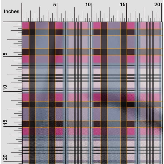 oneOone Organic Cotton Voile Fabric Madras Check Print Sewing Fabric BTY 42 Inch Wide