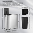 thumbnail image 7 of Goldensoil 16 Gallon Dual Compartment Stainless Steel Garbage Can with Foot Pedal, Silver, 7 of 7