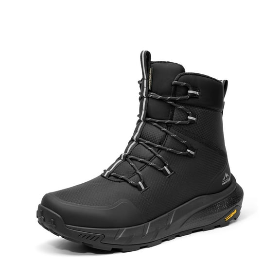 NORTIV 8 Men's Wide Winter Boots Grip on Snow Ice Insulated Waterproof Lightweight Comfortable Hiking Outdoor Boots