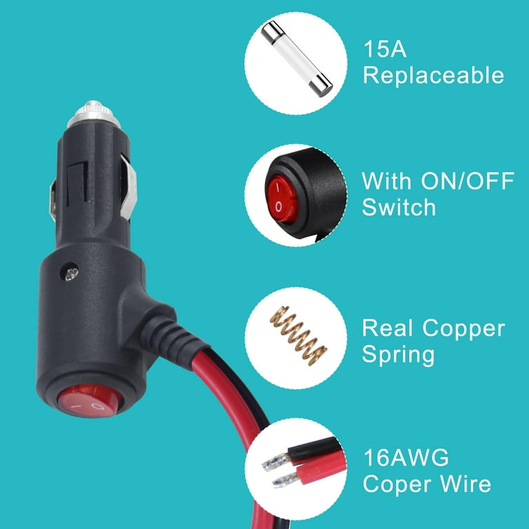 12 volt cigarette lighter plug with on off switch 12V Car Socket Heavy Duty Adapter On/Off Switch-2Pcs car refrigerators 1 To 2 12/24V Cigarette