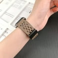 thumbnail image 3 of Band Compatible for Apple Watch 49mm 45mm 44mm 42mm Luxury PU Leather Breathable Hole Design Folding Buckle Replacement Bracelet Strap for iWatch Ultra 2/1 Series 9 8 7 6 5 4 SE 3 2 1, Coffee, 3 of 6