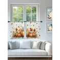 thumbnail image 4 of Thanksgiving Pumpkin Sheer Curtains 45 inches Long, Maple Leaf Linen Watercolor Fall Light Filtering Sheer Window Curtains Rod Pocket Voile Drapes for Bedroom Living Room, 52"W x 45"L 2 Panels, 4 of 7