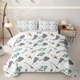thumbnail image 2 of Manfei Cartoon Bass Fish Twin Quilt Set, Rustic Sealife Twin Coverlet Set, Green Orange, 2 Pieces, 1 Bedspread and 1 Pillowcase, 2 of 7