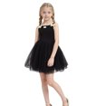 thumbnail image 1 of Robe Fille Enfants Tout-Petits Été Robe Princesse en Maille Unie Sans Manches Plage Fête Décontractée Robe Enfant Fille Noir 3 Ans-4 Ans, 1 of 5