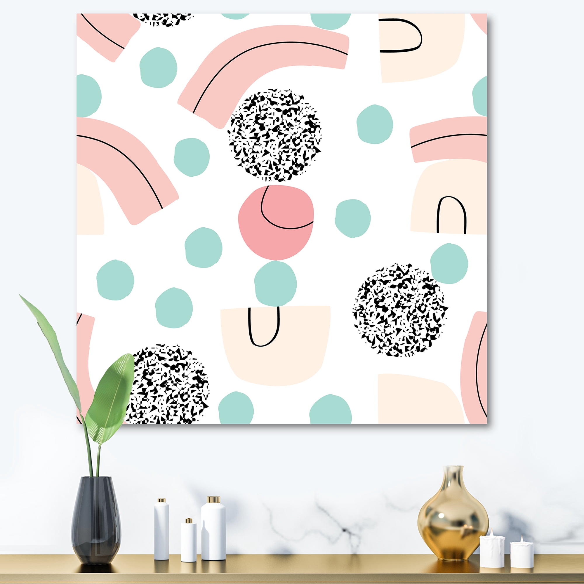 Elements and Organic In Pastel Tones 36 in x 36 in Painting Canvas Art Print, by Designart