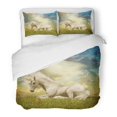thumbnail image 1 of Juego de Ropa de Cama ABPHQTO de 3 Piezas Unicornio Blanco 3D con Funda nórdica y 2 fundas de almohada, 1 of 1