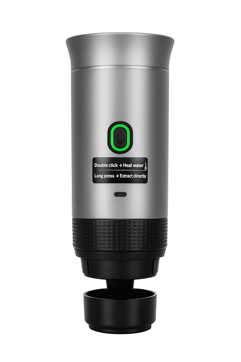 Coffee My Cup Portable Espresso Maker – 3-in-1 Travel Coffee Machine with USB-C | Ground Coffee, Nespresso & Dolce Gusto Compatible (Silver)
