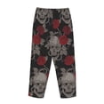 thumbnail image 5 of Daiia Skull and Red Roses Women's Sleep Pant with Pockets and Drawstring,Pajama Pants-X-Large, 5 of 9