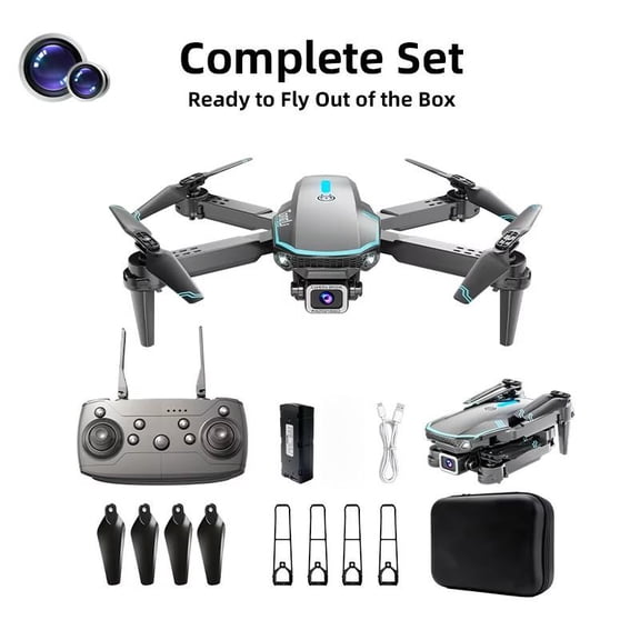 Tongli Foldable RC Drone Quadcopter Aerial Drone Dual Cameras Headless Mode Black