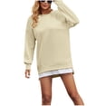 thumbnail image 4 of Gspmoly Robes Décontractées pour Femmes, Mode Femmes Décontractées à Manches Longues avec Fermeture Éclair Latérale et Col Rond, Robes de Vacances pour Femmes en Liquidation, 4 of 8