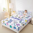thumbnail image 4 of Homewish Science Theme Queen Sheet Sets,Fun Chemistry Flat Sheet,Colorful Flower Queen Fitted Sheet For Girl Boy,Breathable Home Decor,4pcs, 4 of 7