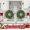 thumbnail image 3 of 26 inch Lush Artificial Christmas Wreaths for Front Door Christmas Decorations Real Touch Faux Cedar Wreath Winter Wreath Large Green Wreaths for Windows Outdoor Indoor Walls Home Xmas Holiday Decor, 3 of 9