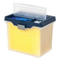 Office Depot Mobile File Box, Letter Size, Clear/Blue, 11 5/8in.H x 13