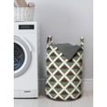 thumbnail image 3 of Retro Laundry Bag, Pop Art Style Funky Half Circles Geometric Diamond Stripes Old Fashioned Graphic, Hamper Basket with Handles Drawstring Closure for Laundromats, 13" x 19", Multicolor, by Ambesonne, 3 of 4