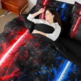 thumbnail image 4 of Castle Fairy Blue Red Lightsaber Twin Bedding Sets 7-Piece for Boys Girls,Universe Galaxy Bedding Comforter Set Microfiber,Video Game Gamepads Breathable Sheet Sets,Super Cozy Room Decor,Reversible, 4 of 8
