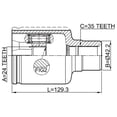 thumbnail image 2 of Febest INNER CV JOINT RIGHT 24X42.2X35 # 0511-TRIBRH OEM ZZC3-25-50XB, 2 of 2