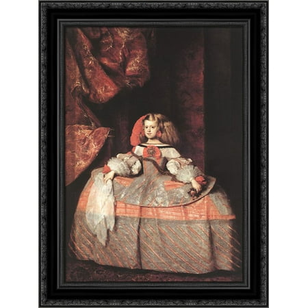 The Infanta Don Margarita de Austria 19x24 Black Ornate Wood Framed Canvas Art by Velazquez, Diego Rodriguez de Silva