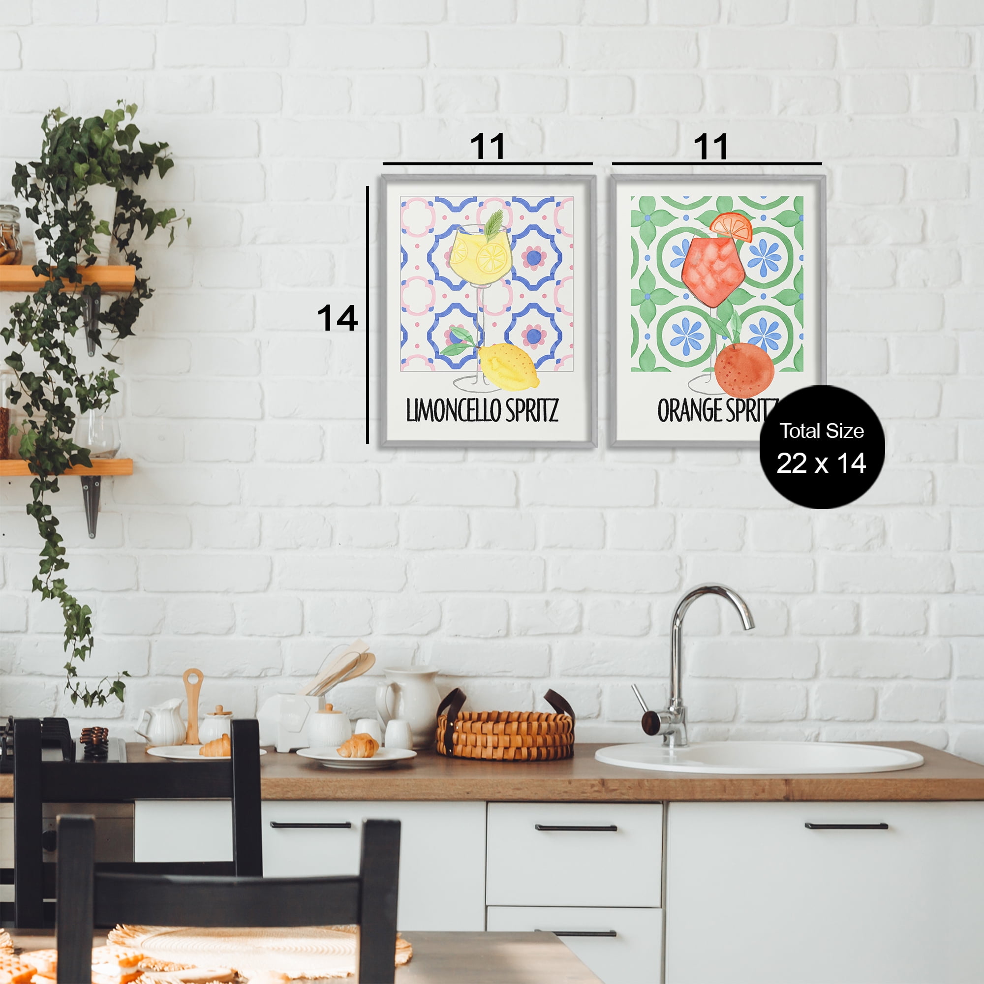 Stupell Industries Citrus Spritz On My Mind 2 Piece Gray Framed Giclee Art Set, design by Nina Jacobs