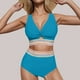 thumbnail image 4 of Traje de baño de moda para mujer, conjuntos de bikini de cintura alta, dos piezas, traje de baño con nudo recortado, traje de baño de nailon para mujer, 4 of 7