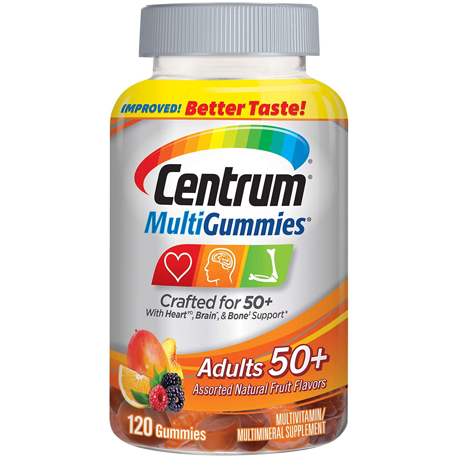 2 Pack Centrum Adults 50+ MultiVitamin Assorted Gummies 120 ct