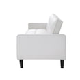 thumbnail image 2 of Loft Lyfe Swaine Leather Pu Sofa Bed Convertible Tufted With Storage, White, 2 of 10