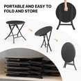 thumbnail image 3 of Ktaxon 18in Outdoor Metal Folding Side Table, Round End Table, Small Coffee Side Table for Porch Yard, Balcony, Garden, Black, 3 of 8