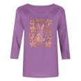 thumbnail image 6 of Fartey Plus Size Happy Easter Shirts for Women 2025 Trendy Crew Neck 3/4 Sleeve Tunic Tops Cute Bunny Printed Graphic Tees Dressy Casual Holiday Blouses Purple S-5XL, 6 of 6