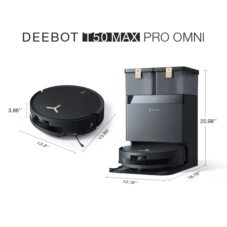 ECOVACS T50 MAX PRO Omni Robot Vacuum and Mop, 18,500Pa Suction
