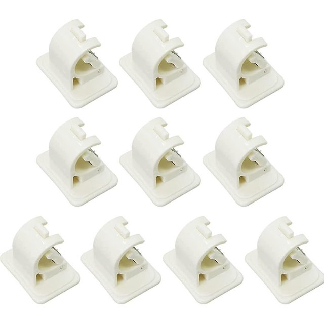 Set Of 8 Hooks Self Adhesive Curtain Rod Holder, No Drilling Drapery Hook Holders, Fixing Rod Holder, For Towels, Curtains, Coats