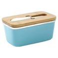 thumbnail image 1 of Caja de almacenamiento Bearachild de cerámica para refrigerador soporte para queso organizador azul claro, 1 of 6