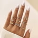 thumbnail image 2 of Juego de Anillos Articulares de Luna y Estrellas Apilables de Oro para Mujeres, 2 of 7