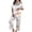 C307 Light Gray, variant on CONZONE Halloween Womens Pajamas Set Printed Short Sleeve Button Down Tops and Pants Hallowmas Sleepwear Soft 2 Piece Pjs Set for Women