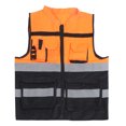 thumbnail image 2 of Class 2 High Visibility  Vest, with Dual Tone Reflective Strips and Multiple Pockets, for Construction, 2 of 8