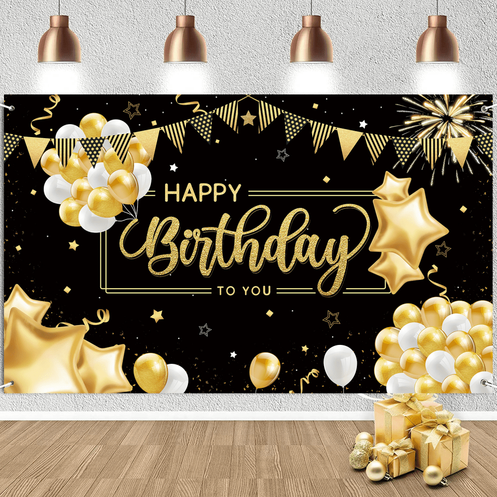 Happy 40th Birthday Party Decoration Backdrop Banner for Woman Happy 40 Years Old Fabric Sign Poster 150x90cm Glitter Rose Gold Photography Background 40th Birthday Table Decoration 