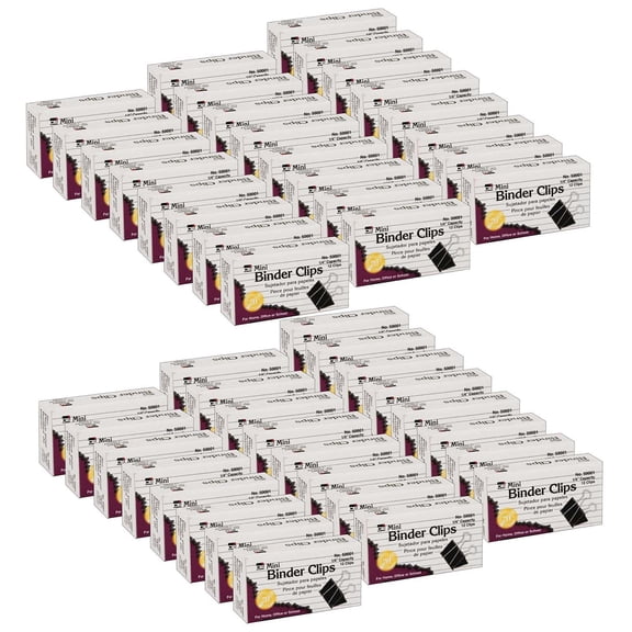 Charles Leonard Binder Clips, Mini, 1/4" Capacity, 576 Count