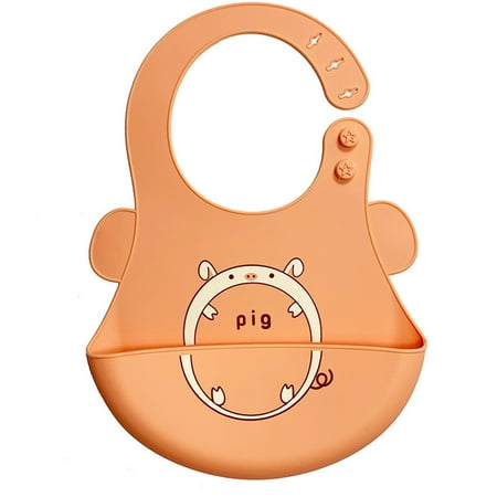 

Silicone Soft Silicone Bib Soft Silicone Waterproof Lightweight Comfortable Scratch Resistant Soft For Household Kindergarten Pig