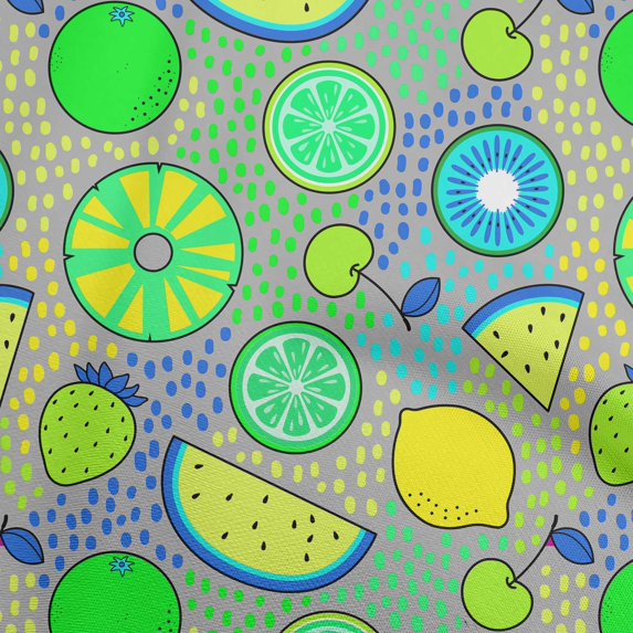 oneOone Georgette Viscose Medium Yellow Fabric Tropical Fruit Fabric For Sewing Printed Craft Fabric By The Yard 42 Inch Wide