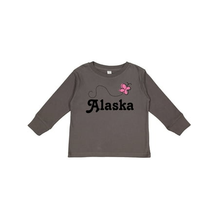 

Inktastic Alaska Butterfly Gift Toddler Toddler Girl Long Sleeve T-Shirt