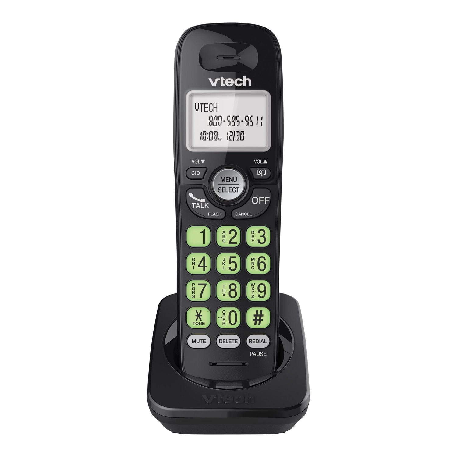 Téléphone sans fil DECT 6,0 avec afficheur des données de l'appelant/appel en attente, CS6214-11, CS6214-21 de VTech (noir)