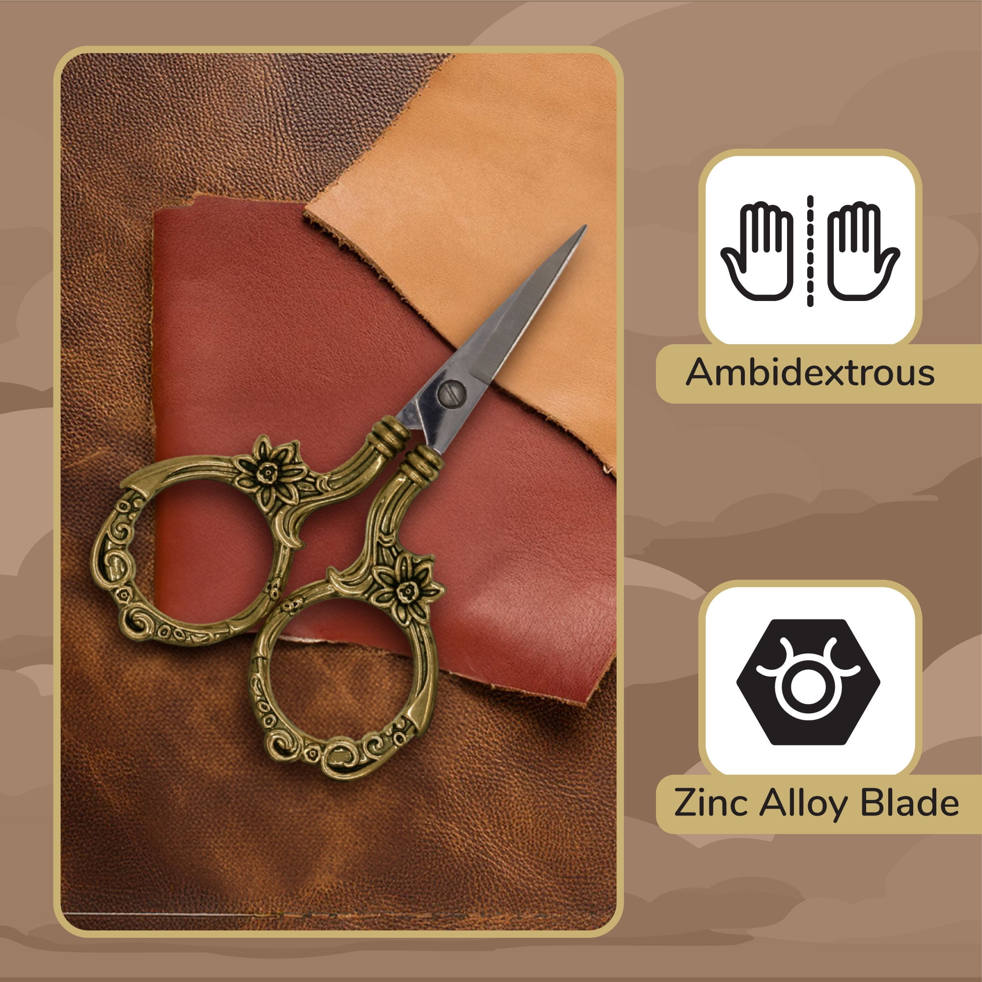 JubileeYarn Blooming Embroidery Scissors - Bronze, Copper, Gold - 9 Total Scissors