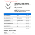 thumbnail image 2 of Spark Plug Set 4 Piece - Compatible with 2003 - 2007 Honda Accord 2.4L 4-Cylinder 2004 2005 2006, 2 of 2