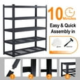 thumbnail image 6 of ZEUKMXOO 72"H*62"W*24"D Garage Shelving Unit, Metal Heavy Duty Storage Shelves, 5-Tier Adjustable 3500Lbs Industrial Utility Rack Shelf for Basement, Warehouse, Store, 6 of 8