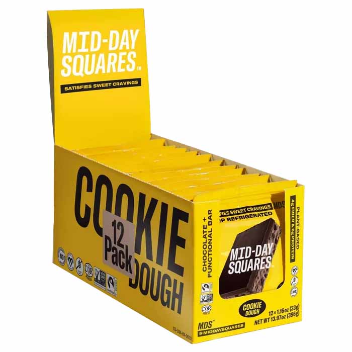 Mid Day Squares Bar Cookie Dough, 1.16oz Pack of 12