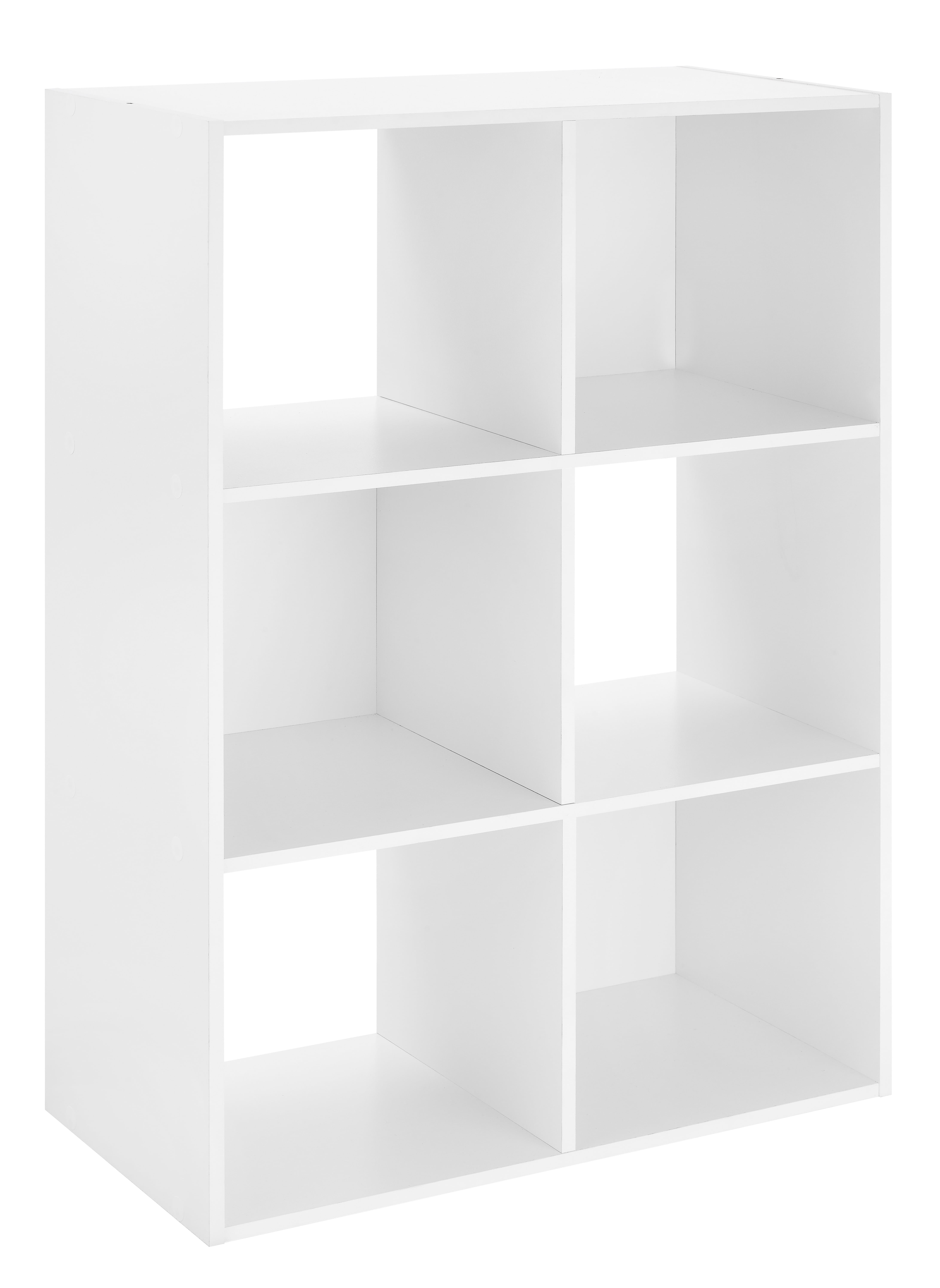 Whitmor 3 Shelf Cube Bookcase Organizer - 6 Section - White - Adult Use