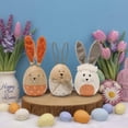 thumbnail image 4 of Set Of 3 Easter Egg Decorations for Home Indoor, Wooden 5.9"H Decorative Easter Bunny Eggs Figurines, Spring Table Centerpieces Living Room Tabletop Tiered Tray Mantel Shelf Office Desk Decor, 4 of 7