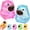 Pink+blue, variant on Capybara Squishy Glitter, Sparkly Capybara Squishy for Adults