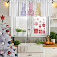 thumbnail image 5 of Happy Easter Bunny Curtain Valances for Windows, Kitchen Valance Window Treatments Panel 2 Pack, Farmhouse Stripes Polka Dot Rabbits Rod Pocket Short Curtains for Bathroom Bedroom 54 x 18 Inch, 5 of 8