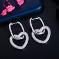 thumbnail image 5 of Mix Multicolor CZ Love Heart Charm Dangle Drop Hoop Earrings Boho Party Jewelry, 5 of 8