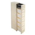 thumbnail image 4 of 6Tier Bathroom Floor Cabinet, Vertical Storage Unit with Drawers and Casters, Large Capacity Narrow Tall Slim Storage Tower Waterproof Toilet Paper Storage Cabinet for Small Spaces Gaps, 4 of 28