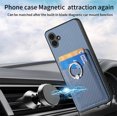 thumbnail image 3 of Carbon Fiber Patterned Case Compatible with Samsung A04E, Wallet Case with Card Holder, 360°Rotation Ring Holder Stand, PU Leather Card Slots Protective Cover for Samsung Galaxy A04E, Blue, 3 of 8